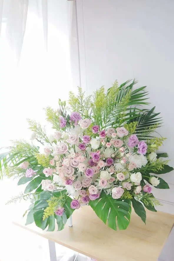 粉紫色玫瑰三腳架花牌 (L Size)